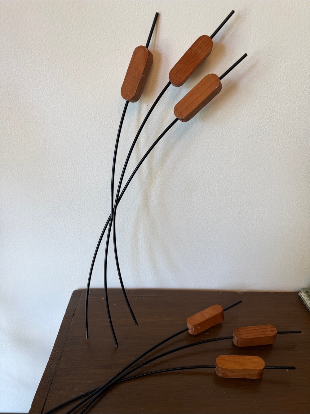 Vintage Pair of Cattails Wall Art